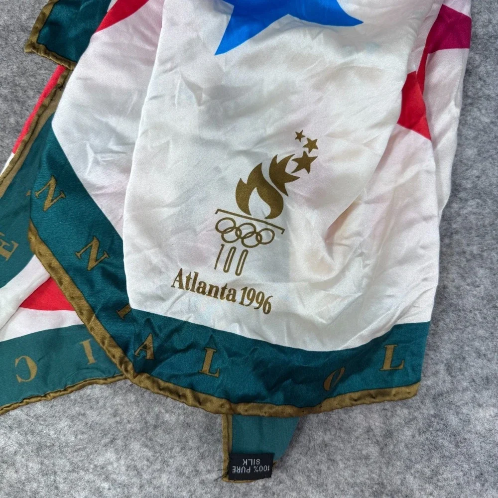 Vtg 1996 Atlanta Olympics Centennial Games‎ Silk Scarf Rare